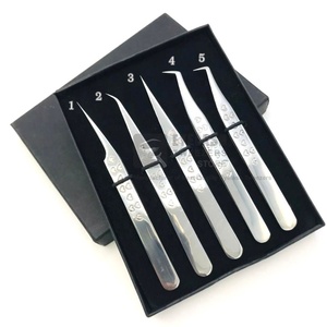 Pince à cils en acier inoxydable durable avec logo personnalisé 45 75 90 degrés pince à cils impression coeur pince à épiler personnalisable - Product Image 1