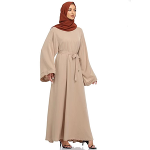 Al por mayor Abaya de boda playera de talla grande, ecológica, de lana tejida natural, con cintura, estilo Cottagecore, floral, casual, de manga larga y largo hasta el suelo - Product Image 2