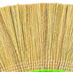 Natural Plant Material Broom <b>Head</b> <b>Fan</b>-Shaped Medium Bristles Durable Bamboo Handle Home Floor Use - Product Image 3