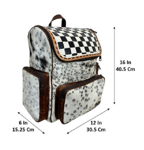 Recién llegado, mochila de cuero de vaca a cuadros con herramientas manuales, mochilas de pañales de diseño único para ocultar el pelo, duraderas para uso diario - Product Image 2