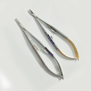 Pinzas portaagujas Castroviejo doradas personalizadas, 2 unidades, instrumentos dentales de ortodoncia, punta recta, punta curva, con o sin bloqueo - Product Image 3