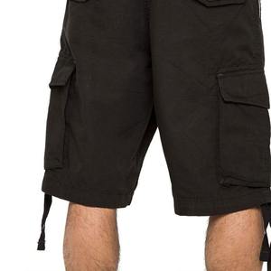 กางเกงขาสั้นคาร์โก้ผ้าแคนวาสสำหรับผู้ชาย ปรับแต่งได้ เอวยางยืด ใส่สบาย ระบายอากาศได้ดี กันน้ำ เป็นมิตรกับสิ่งแวดล้อม เหมาะสำหรับใส่ลำลอง มีโลโก้ด้านหน้า - Product Image 6
