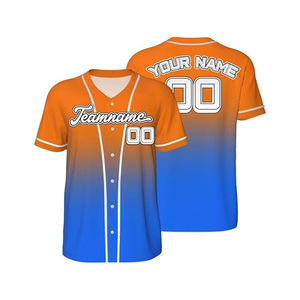 Maillots de baseball et de softball personnalisés respirants pour équipes, 100 % coton biologique, impression sérigraphique, séchage rapide, col en V, haute qualité - Product Image 1