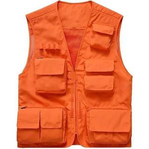 Multi-Pocket Quick-Drying Man <b>Work</b> <b>Cargo</b> Oversized Workwear Black Mesh Utility Windproof Outdoor Fishing Men's Vest - Product Image 1