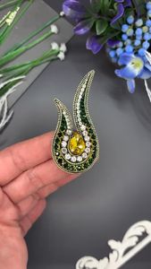 MD HANDICRAFTS MD-9730 Artisan Fox Swan Embroidery Beaded Brooch <b>Pin</b>-Nature Inspired Luxury Fashion Unisex Wedding Jewelry Uttar - Product Image 4
