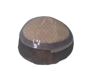 Couleur du modèle Silk Pro #   Perruque toupet 4 Remy en cheveux humains pour hommes avec patchs capillaires et insertion sans aiguille - Product Image 4