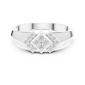 Bague personnalisée 14K fabrication argent et diamants de laboratoire - Product Image 3