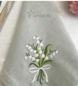 Servilletas de Cóctel Bordadas de Algodón/Lino Vietnamita de Alta Calidad con Diseño Personalizado para Fiestas y Decoración del Hogar VNAP - Product Image 5