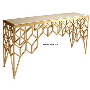 Trending Metal Rectangle Shaped Furniture <b>Console</b> <b>Table</b> <b>Marble</b> Top for Home Decor Hotel Living Room Gold Color <b>Tables</b> - Product Image 1