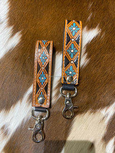 ใหม่มือแกะสลักเครื่องมือหนังพวงกุญแจลายนูนพิมพ์ลายดอกไม้หนัง Key แหวนเครื่องมือหนังน่ารักพวงกุญแจ - Product Image 3