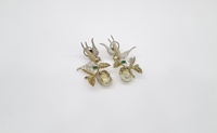 Boucles d'oreilles clous 11804 en forme d'oiseau, zircone cubique, pierre doublette, feuille de fruit, bijoux floraux pour femme, cadeau de fête