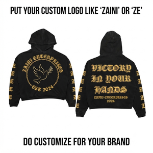 Sudadera con Capucha de Felpa de Algodón y Poliéster Premium de 500 GSM, Negra, con Logotipo Personalizado Serigrafiado, Unisex, Gruesa - Product Image 1
