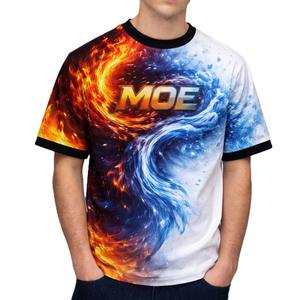 Camiseta Casual Personalizada al por Mayor para Hombre, con Estampado Gráfico, Cuello de Canalé en Contraste, Corte Regular, OEM, Marca Privada, Venta al por Mayor - Product Image 2