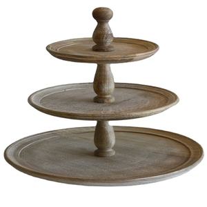 Support de gâteau de service moderne utilisé pour la fête de mariage, hôtel et maison, décor de service de gâteau de couleur naturelle, design moderne, porte-gâteaux en bois - Product Image 1