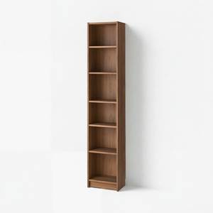 Étagère à livres moderne en teck à 6 niveaux avec des étagères ouvertes géométriques fines - Product Image 3