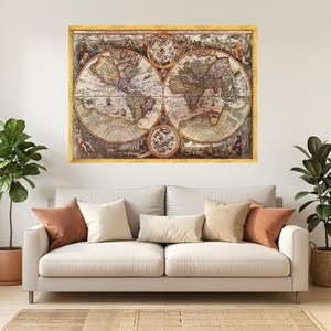 Vintage Acacia <b>Wood</b> <b>World</b> <b>Map</b> <b>Wall</b> <b>Art</b> - Handcrafted Antique Home Dcor - Product Image 4