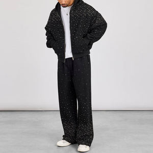 Ensemble de survêtement pour homme Royal Crystal, respirant, léger, design 2 en 1, sweat-shirt et pantalon ornés, vêtements décontractés de luxe - Product Image 1
