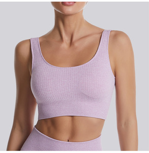 Wholesale Plus Size Soft Padded Shockproof Breathable Reversible Cross <b>Back</b> Yoga Sports Bra Custom Open <b>Back</b> Sets - Product Image 4