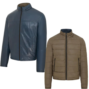 Nouvelles vestes matelassées en cuir avec logo personnalisé, manteau matelassé pour hommes, vêtements d'extérieur de haute qualité, veste d'hiver - Product Image 4