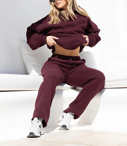 Premium Women Sweatshirt Set Cotton Fleece Pullover and <b>Trousers</b> OEM Manufacturer Wholesale Supplier Collection Eco-Friendly - Product Image 6