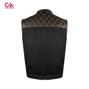 Solid Color <b>Leather</b> Men Vest <b>Jacket</b> Streetwear <b>Sleeveless</b> <b>Leather</b> Men Vest Custom Logo <b>Leather</b> Men Vest - Product Image 3