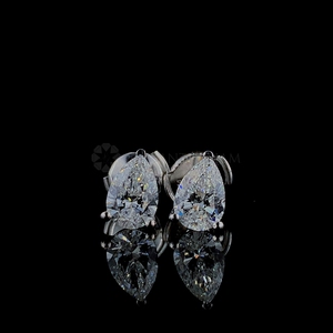 Boucles d'oreilles en diamant exquis 2.0Ct Pear Lab Grown en or massif 10K 14K 18K Boucles d'oreilles en diamant poire étincelante Cadeau pour elle - Product Image 4