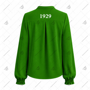 Vêtements de la sororité Iota Phi Lambda en gros, chemise plissée brodée surdimensionnée pour femmes avec manches bouffantes, accessoires grecs - Product Image 3