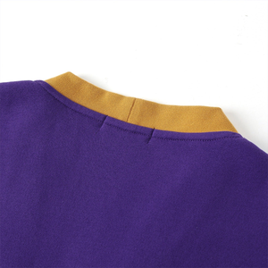 เสื้อคาร์ดิแกนถักไหมพรมสีม่วงทองตัดกัน แขนยาว คอวี ติดกระดุมด้านหน้า สไตล์ลำลอง ทรงปกติ ใส่ได้ทุกฤดู โดย Tiki Taka Sports - Product Image 6