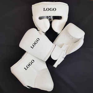 DAWNFROCE FIGHT GEARS Ensemble de boxe MMA/Kickboxing : Casque, Gants, Protège-grenaille en Cuir PU et Cuir de Vachette, Durable, Respirant, Hiver - Product Image 1