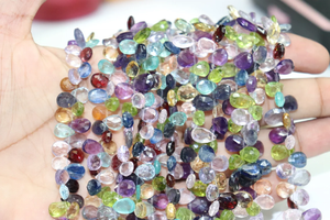 Disco 6*8mm cuentas en forma de pera de corte lateral múltiples piedras preciosas facetadas piedras semipreciosas cuentas de piedra - Product Image 6