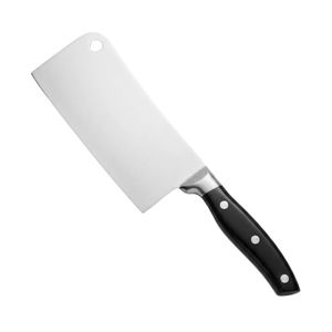 Cuchillos de Cocina Profesionales de Acero Inoxidable con Hoja Rectangular Ancha y Afilada y Mango Negro con Triple Remache para Cortar Carne - Product Image 6