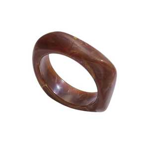 Handmade Amber Marble Resin Bangle Chunky Geometric Squoval Resin Craft Horn Effect Cuff Bracelet Women Jewelry Wholesale - Product Image 6
