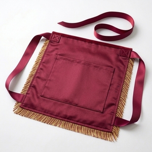 SMART SHINE ENTERPRISES Tablier maçonnique personnalisé brodé avec franges en velours et écusson carré en fil d'or MP-24 - Product Image 6