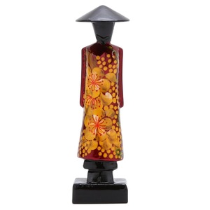 Traditional Vietnam lady lacquered statue highest quality handmade lacquer figurine for home decor - Product Image 3