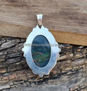 Colgantes de piedra de sangre Collar de Plata de Ley 925 Joyería hecha a mano Colgantes delicados Regalo para mamá Colgantes apilables Regalos de boda - Product Image 2