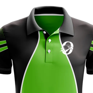 Camiseta Deportiva de Cricket Sublimada en Verde Lima y Negro para Hombre, Manga Corta, Ropa Deportiva para Entrenamiento y Partidos - Product Image 4