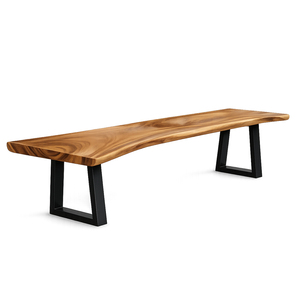 Solid Wood Volta Live Edge Sua Wood <b>Bench</b> Modern Industrial Premium Natural Edge Metal <b>Leg</b> Dining Room Furniture Home Furniture - Product Image 1