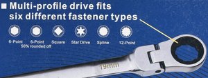 Stubby Double box <b>Spline</b> with Flex-head Ratcheting Wrench - Product Image 5