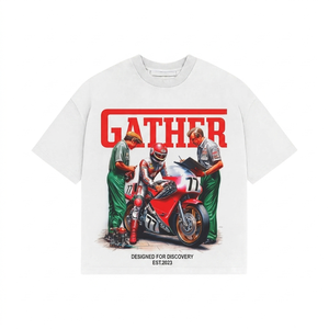 Camiseta Oversize de Algodón Grueso con Estampado Gráfico DTG, Logotipo Personalizado, Estilo Urbano, 100% Algodón, para Hombre, Corte Holgado - Product Image 1