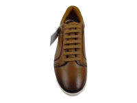 Chaussures de marche pour hommes en cuir véritable marron à lacets, bout rond, semelle intermédiaire en EVA, semelle extérieure en caoutchouc, toutes saisons, confort décontracté, doublure en PU