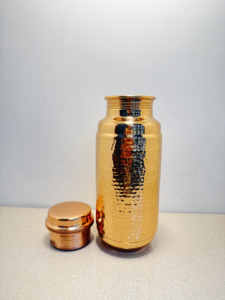 Premium Hammered Pure Copper Water Bottle 1300ml Handcrafted Dimpled Ayurvedic Flask Mirror Polished Gym Sports Metal Drinkware - Product Image 6
