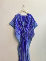 Lot de robes maxi décontractées en soie tie-dye vintage en crêpe de soie imprimé