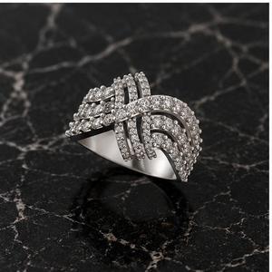 Luxury Fashion Style 10K Solid Gold Plated Moissanite Diamond <b>Ring</b> Fine Jewelry Large Bow Tie Ribbon Cross Cocktail Custom Pave - Product Image 3