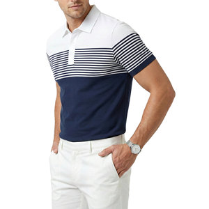 Camisas Polo de Punto Piqué Casuales para Hombre al por Mayor, con Logotipo Personalizado, Bloques de Color, Rayas, Manga Corta, Transpirables, para Golf y Actividades al Aire Libre - Product Image 3