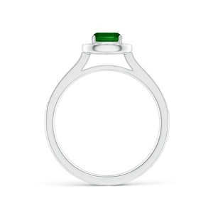 แหวนหมั้นทองคำแท้ 14K ดีไซน์คลาสสิคทรงคุชชั่น ประดับมรกตสีเขียว 0.63 กะรัต และเพชรทรงฮาโล 0.21 กะรัต ดีไซน์ใหม่ปี 2026 แหวนทองคำรับรองคุณภาพ - Product Image 2