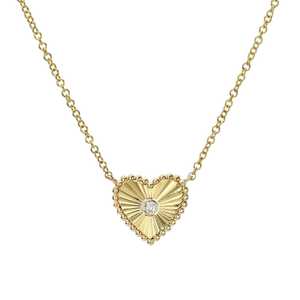 สร้อยคอจี้เพชรทรงหัวใจแบบมีร่อง  ทองคำแท้ 14K 18K  ฝังเพชรแบบ Bezel Set  ตัวล็อกแบบก้ามกุ้ง  ความยาว 18 นิ้ว  เครื่องประดับชั้นดี - Product Image 5