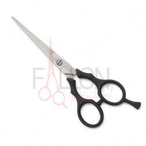 Ciseaux de coiffure en acier inoxydable, ciseaux de barbier à manche noir pour coiffeur - Product Image 1