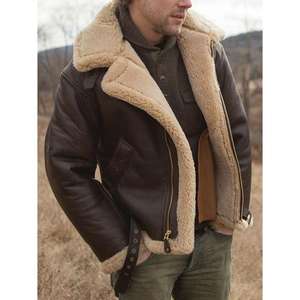2024 fourrure intégrée hommes épaissi hiver mode décontracté Faux cuir polaire veste - Product Image 1
