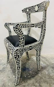 Fauteuil lounge en os incrusté, fabricant de meubles en bois de luxe de conception haut de gamme en provenance d'Inde - Product Image 3