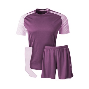 Traje de entrenamiento de fútbol para niños Traje deportivo Uniforme de fútbol Color degradado Cuello en V Camiseta de manga corta con pantalones cortos con cordón - Product Image 6